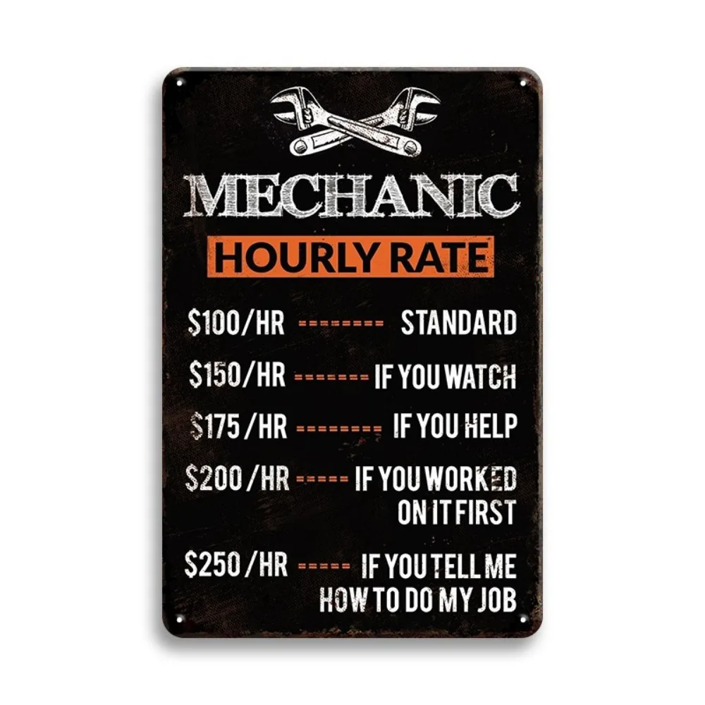 Workshop Tools Hours - Tanda Logam Tarif Per Jam Mekanik